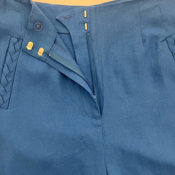 Jason Wu Linen Cropped Blazer Pant Suit Braided Trim Blue Women Size 1… - Picture 9 of 16